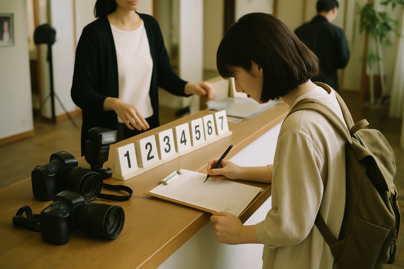 撮影会の受付準備