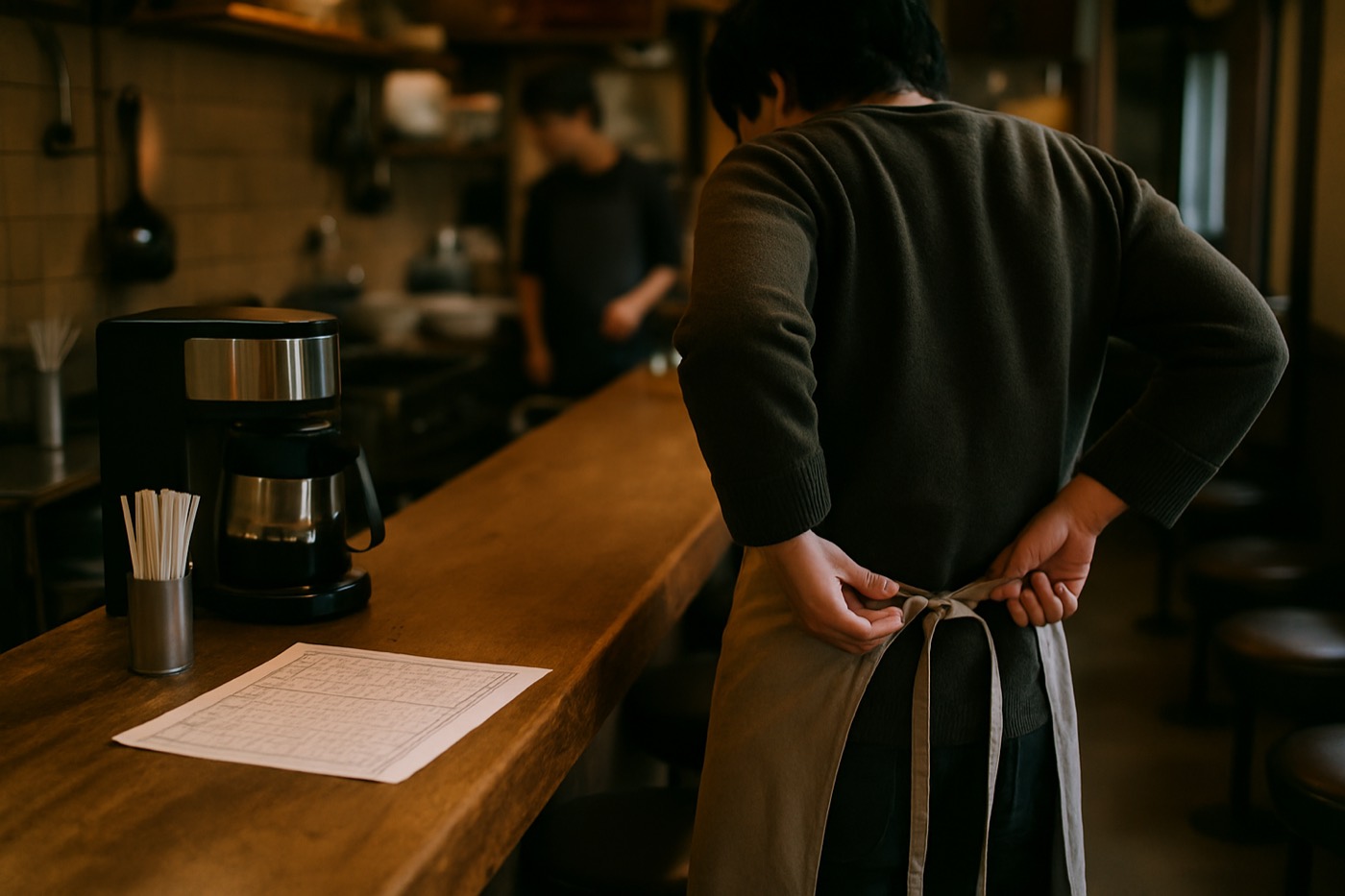飲食店の勤務準備