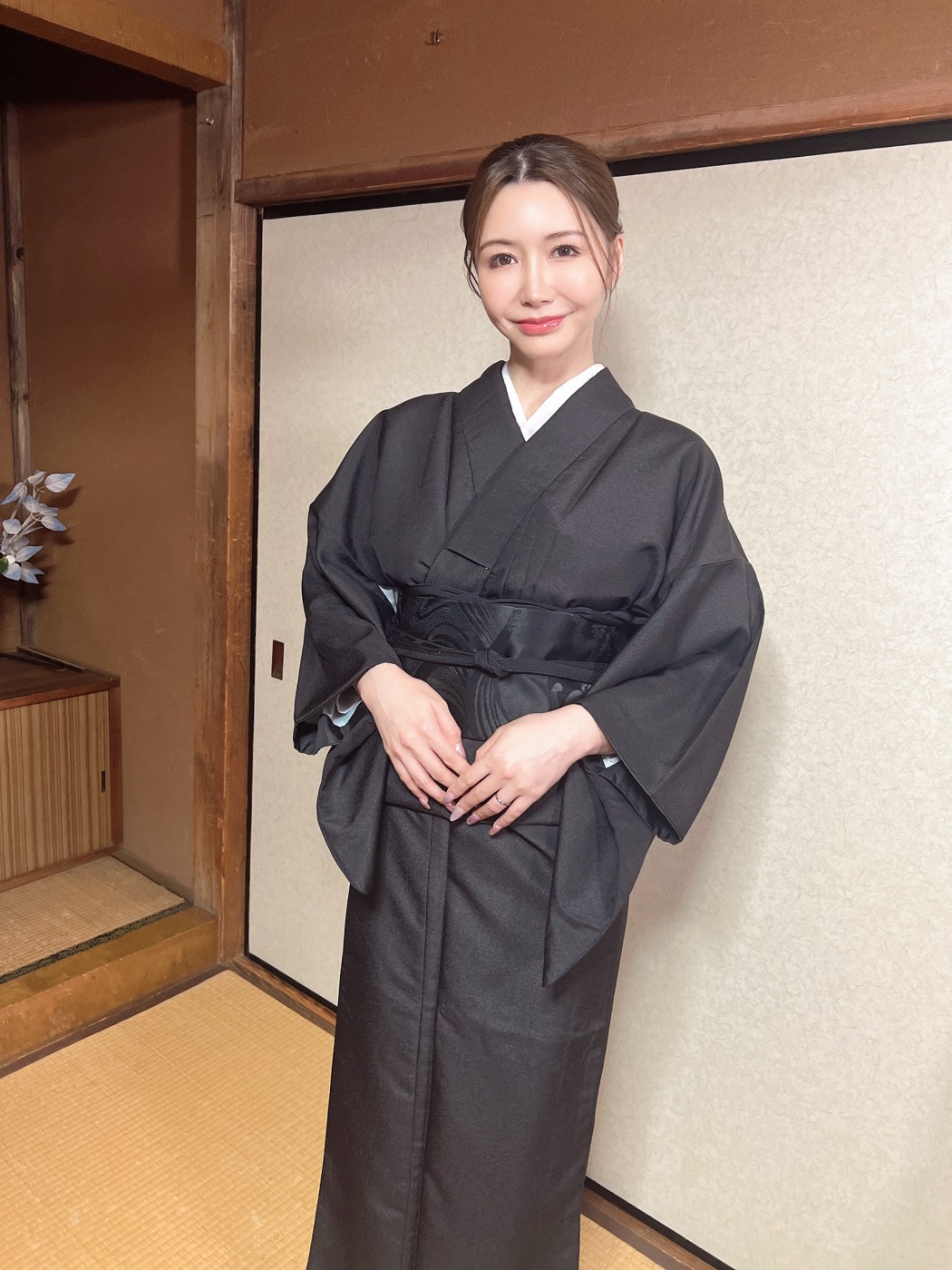 和装での撮影の様子